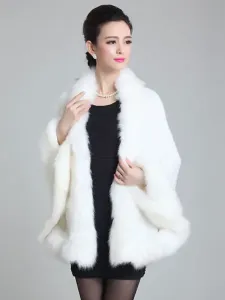 Women's Poncho Knitwear Oversized Faux Fur Coat Spring Outerwear