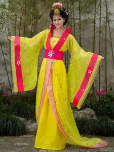 Chinese Costume Female Traditional Rose Chiffon Women Hanfu Dress Ancient Tang Dynasty Clothing 3 Pieces #471537