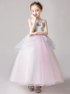 Flower Girl Dresses Jewel Neck Sleeveless Flowers Kids Party Dresses #495865