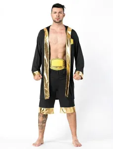 Boxer Costume Halloween Men Shorts Jacket Cummerbund Outfit