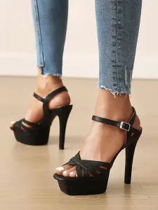 Women's Sexy Slingback Platform Heeled Sandals #649239
