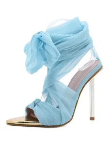 Women's Strappy Ribbon Stiletto Heel Sandals #527308
