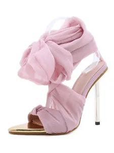 Women's Strappy Ribbon Stiletto Heel Sandals #527316