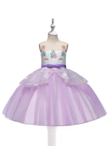 Carnival Costumes For Kids Royal Purple Unicorn Cotton Tutu Dress Child Cosplay Wears