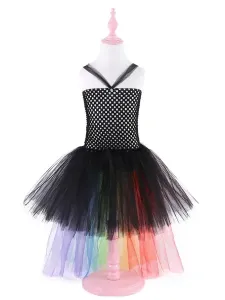 Rainbow Unicorn Dresses Baby Girls Carnival Costume Asymmetrical Princess Kids Tutu Fancy Dress