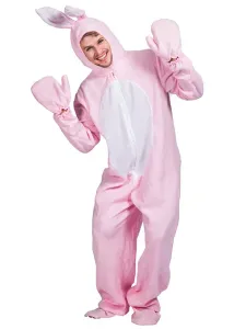 Kigurumi Onesie Pajamas Bunny Adult's Pink Winter Sleepwear Animal Costume Carnival onesie pajamas