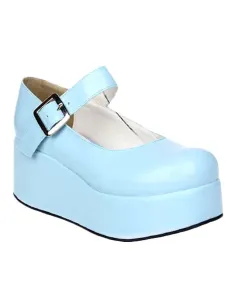 Sweet Glossy Lolita High Platform Shoes Ankle Strap Buckle Round Toe #454205