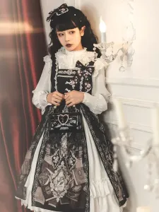 Sweet Lolita JSK Dress Burgundy Bowknots Polyester Lolita Jumper Skirts #518108