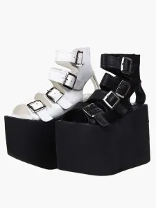 Lolita Sandals High Platform Shoes Leather with Buckles #458241