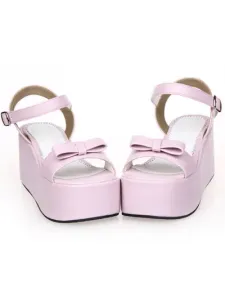 Sweet Lolita Sandals High Platform Ankle Strap Buckle Bow #453222