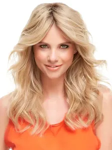 Light Apricot Wig Curly Long Middle Parted Fiber Wig for Women