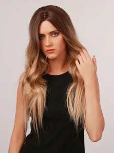 Long Wig For Woman Ombre Curly Heat Resistant Fiber Tousled Long Synthetic Wigs #558570