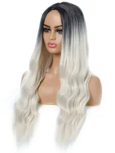 Women Long Wig Silver Curly Heat-Resistant Fiber Chic Tousled Long Synthetic Wigs #532797