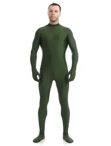 Dark Green Morph Suit Adults Bodysuit Lycra Spandex Catsuit #456339