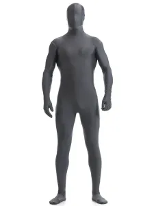 Dark Grey Zentai Suit Adults Morph Suit Full Body Lycra Spandex Bodysuit for Men #456240