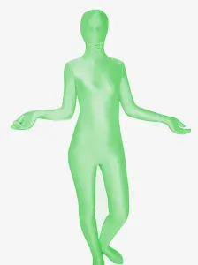Halloween Unisex Light Green Lycra Spandex Zentai Suit #451972