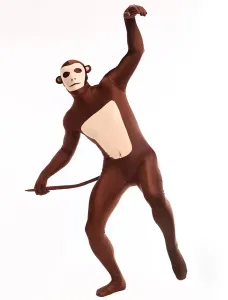 Morph Suit Monkey Style Zentai Suit Dark Brown Full Body Lycra Spandex Bodysuit #452190
