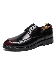 Men's Wedding Dress Derby Formal Shoes Stylish Round Toe Lace Up PU Leather #665171