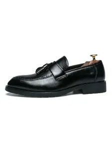 Loafer Shoes For Men Slip-On Round Toe PU Leather #665296