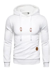 Men Hoodies Hooded Long Sleeves Cotton Fibers Chic Sweatshirt #558236