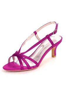 Women's Straps Slingback Kitten Heel Bridal Sandals #503745