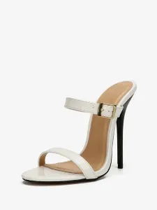 White Sandal Slippers Women's High Heel Stiletto Sandal Shoes #467000