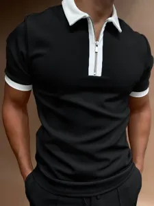 Mens Polo Shirt Short Sleeves Regular Fit Dark Navy Fashion Polo Shirts #558149