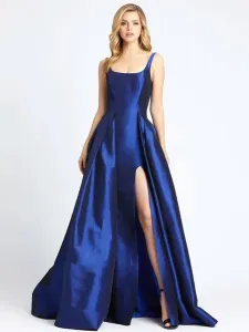 Blue Formal Gowns A-Line Prom Dress Taffeta Floor-Length Party Dresses Gossip Gowns #514005