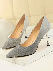 Women's Glitter Stiletto Heel Pumps Evening Prom Shoes #478638