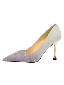 Women's Glitter Stiletto Heel Pumps Evening Prom Shoes #478659