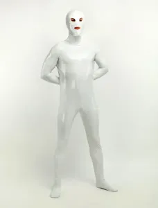 Halloween White Open Mouth And Open Eyes Designed Unisex PVC Clothes Halloween
