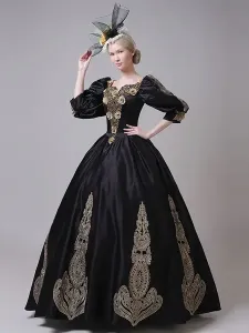 Classic Lolita Dresses Polyester Half Sleeves Classical Lolita Dress Black #656030