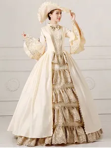Victorian Dress Costume Women's Ball Gown Champagne Pageant Victorian era Clothing Retro Costumes Halloween #464699