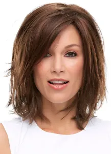 Brown Layered Straight Full Wigs