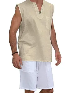 Men's Clothing Tanks T-Shirts & Tanks Tank For Men V-Neck Relaxed Fit Black summer top #533167