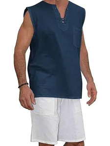 Men's Clothing Tanks T-Shirts & Tanks Tank For Men V-Neck Relaxed Fit Black summer top #533169