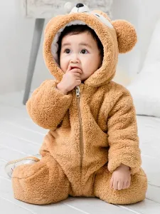 Bear Pajamas Kigurumi Onesie Toddlers Baby Pink Flannel Winter Jumpsuit For Kids Carnival Halloween onesie pajamas #477321