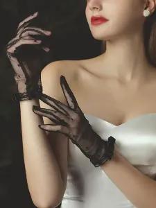 Wedding Gloves Gloves Tulle Bows Bridal Gloves #667238