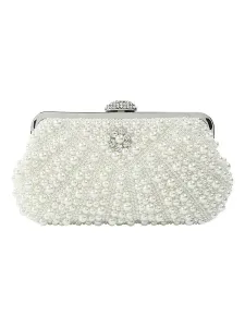 Wedding Hand Bag White Kiss Lock Star Pattern Casual Handbag #544717