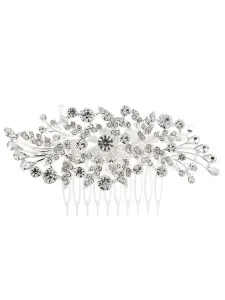 Silver Wedding Comb Rhinestones Headpieces Beaded Bridal Hair Accessories #472856