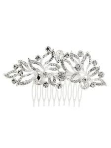Silver Wedding Comb Rhinestones Headpieces Beaded Bridal Hair Accessories #472857