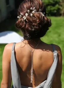 Wedding Backdrop Necklace White Pendant Bridal Jewelry For Women