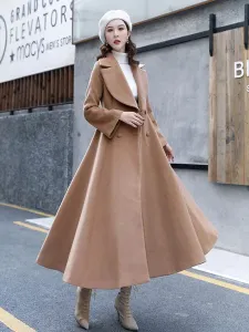 Long Coat For Woman V Neck Oversized Winter Outerwear #572940