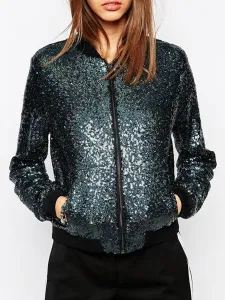 Bomber Jackets For Women Sequins Spring Outerwear #510781