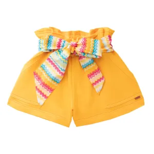 Missoni Girls Draped Casual Shorts Mustard Yellow 14Y