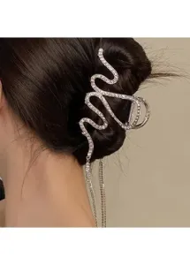 Modlily Alloy Detail Silvery White Hair Accessories - One Size #1029680