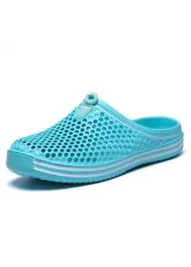 Modlily Cyan Anti Slippery Rubber Design Water Shoes - 37