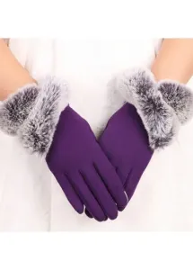Modlily Dark Purple Warming Full Finger Gloves - One Size