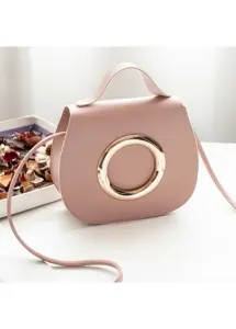 Modlily Dusty Pink Magnetic PU Shoulder Bag - One Size