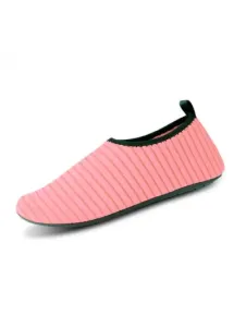 Modlily Dusty Pink Striped Anti Slippery Water Shoes - 37